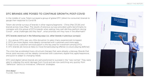 How DTC brands responded to Covid: only 22% saw sales fall while incumbents scrambled — page 2